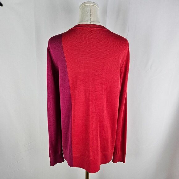 Paule Ka Cardigan Sweater Large Color Block Silk Blend Purple Peach French - Picture 6 of 8